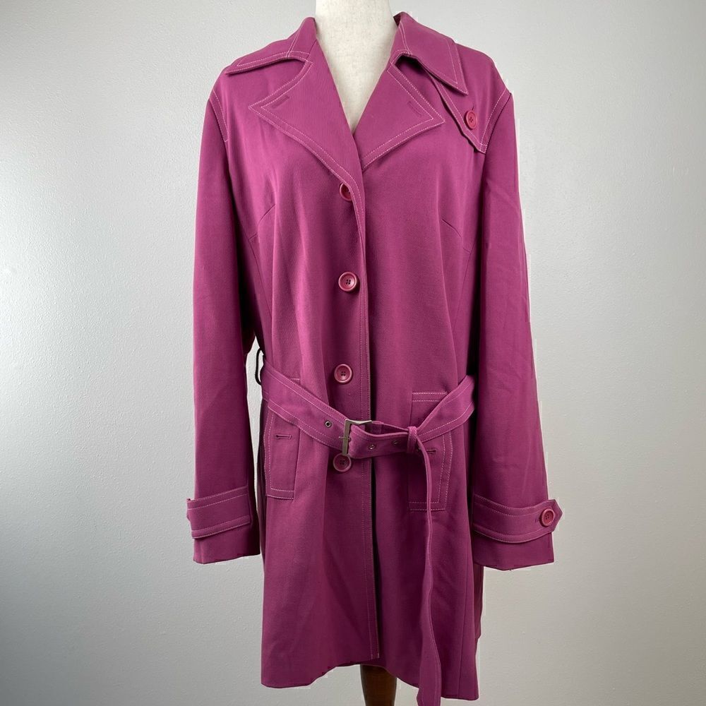 Style & Co Rose Colored Belted Overcoat Size XL EUC